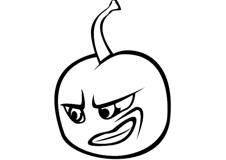 Coloring page Cherry with a face Print